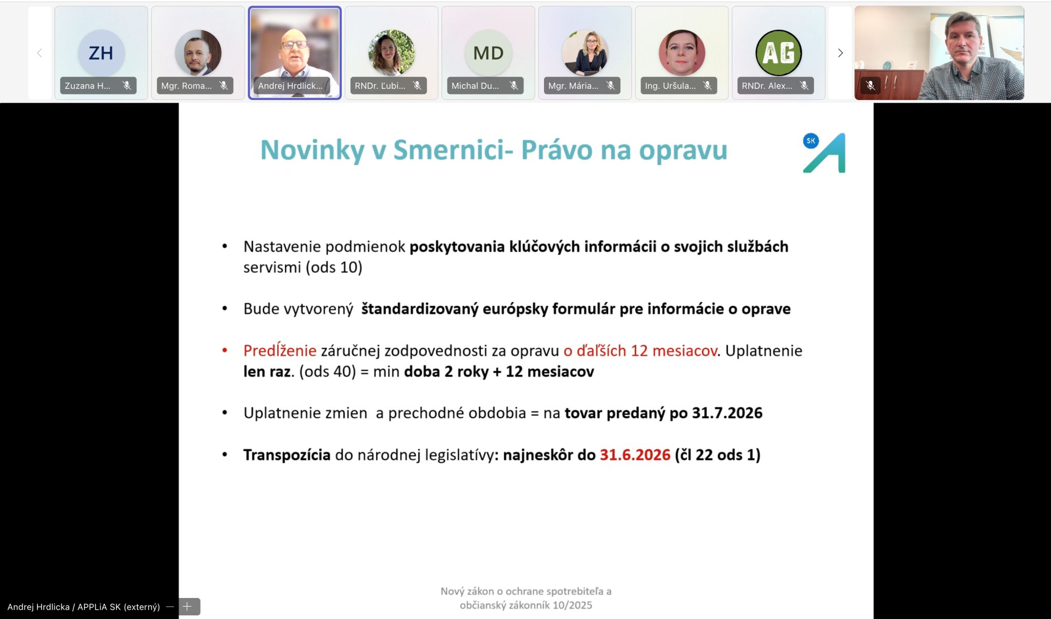 Právo spotrebiteľa na opravu – odborný workshop Environmentálnej sekcie Zväzu obchodu SR